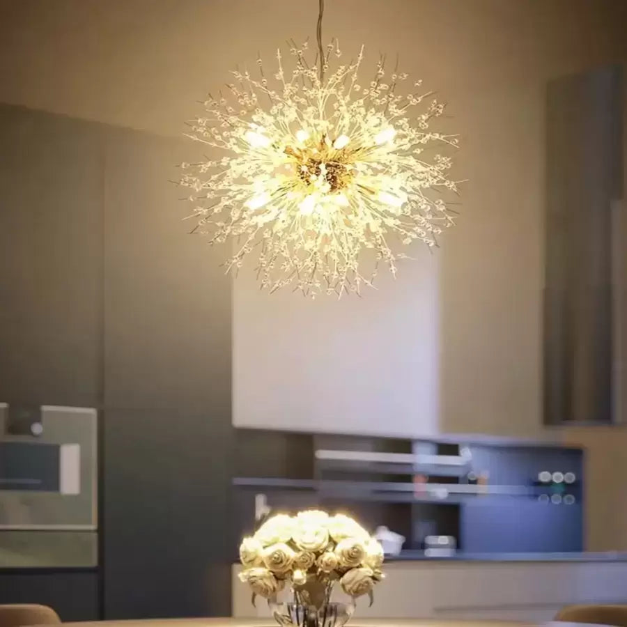 Candelabru Cristal Schönbrunn, 6x G9, Diametru 40cm, Auriu Lucios, Inaltime Reglabila