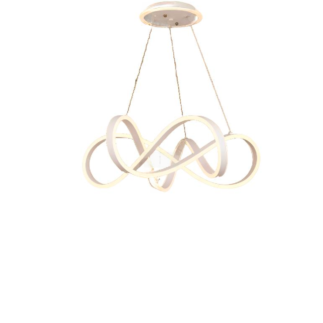 Lustra LED suspendata cu telecomanda INFINITY HALO, 138W,  lumina Rece/Calda/Neutra, Dimabila, Alb, Inaltime Reglabila