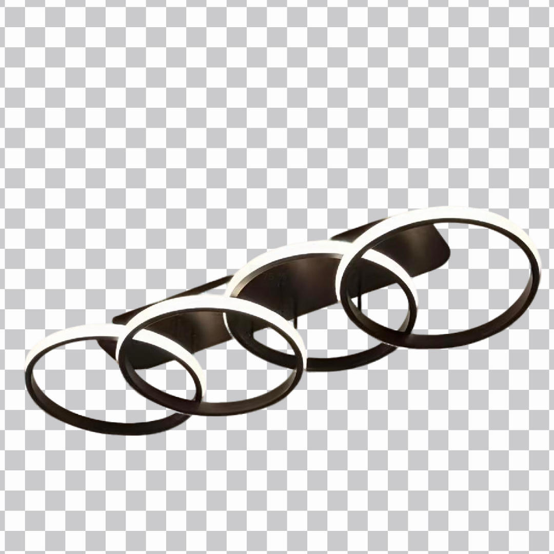 Lustra LED ELIO Amedea , 24W, 4 Cercuri, Lumina Rece/Calda/Neutra,Dimabila Negru