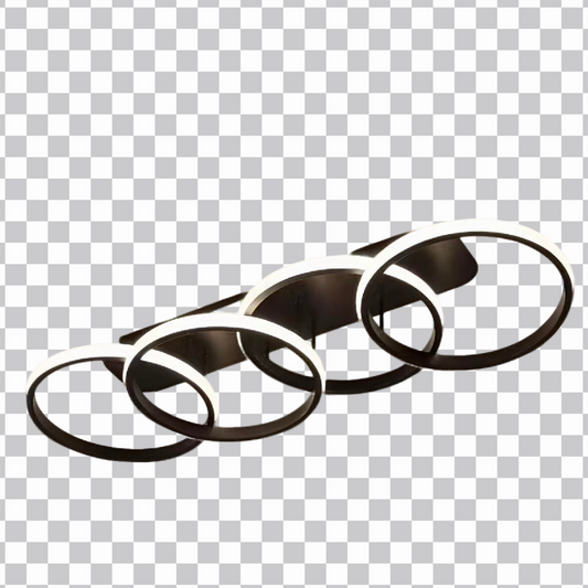 Lustra LED ELIO Amedea , 24W, 4 Cercuri, Lumina Rece/Calda/Neutra,Dimabila Negru