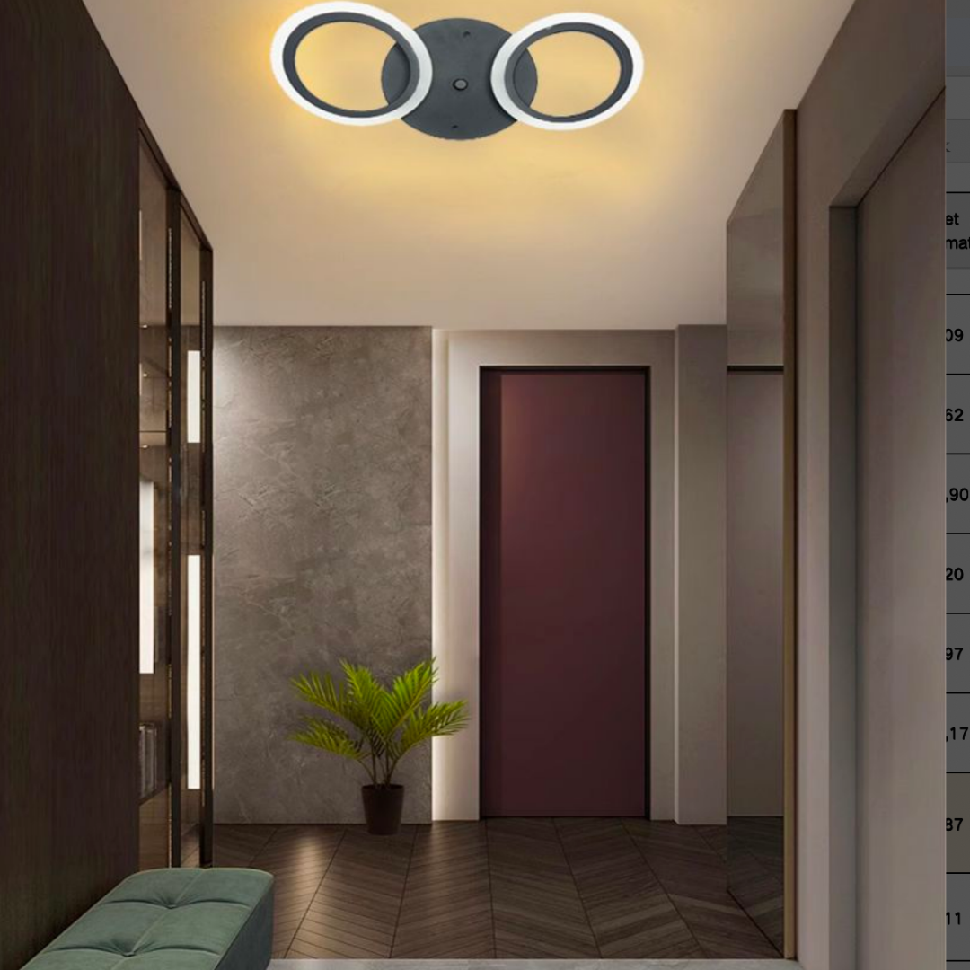 Lustra LED MARA, 19W, 2 Cercuri, lumina Neutra, Negru