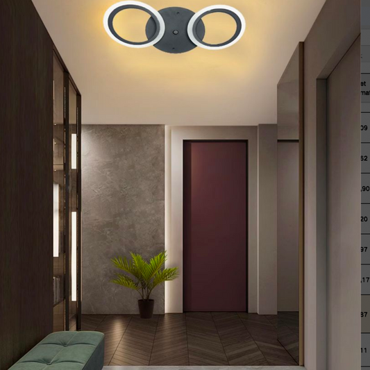 Lustra LED MARA, 19W, 2 Cercuri, lumina Neutra, Negru