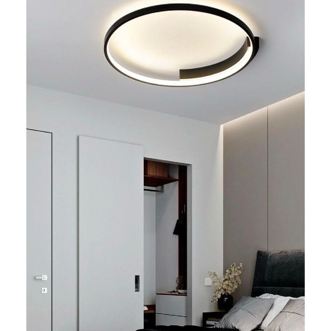 Lustra LED cu telecomanda LETIZIA, 33W, 1 Cerc, lumina Rece/Calda/Neutra, Dimabila, Negru