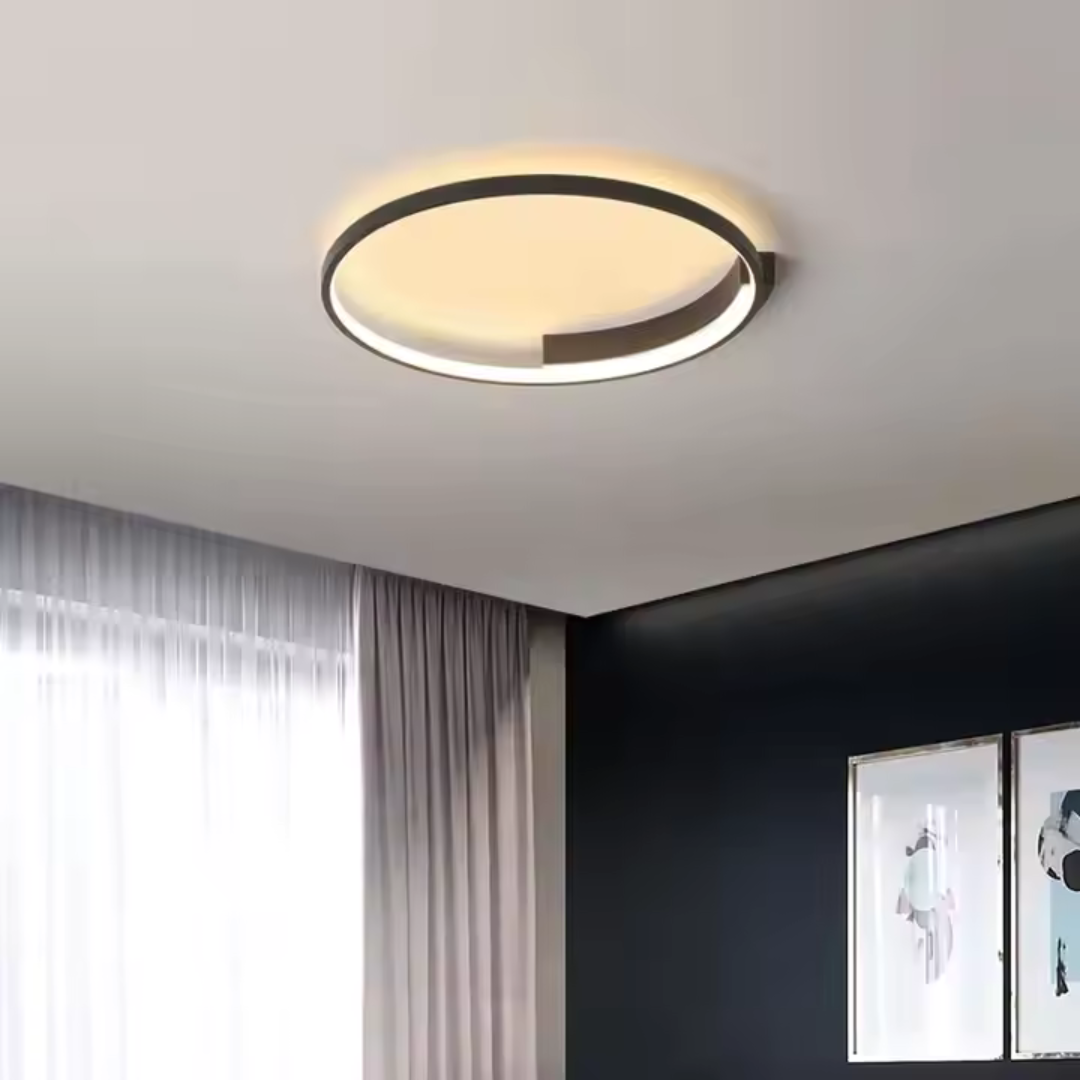 Lustra LED cu telecomanda LETIZIA, 33W, 1 Cerc, lumina Rece/Calda/Neutra, Dimabila, Negru