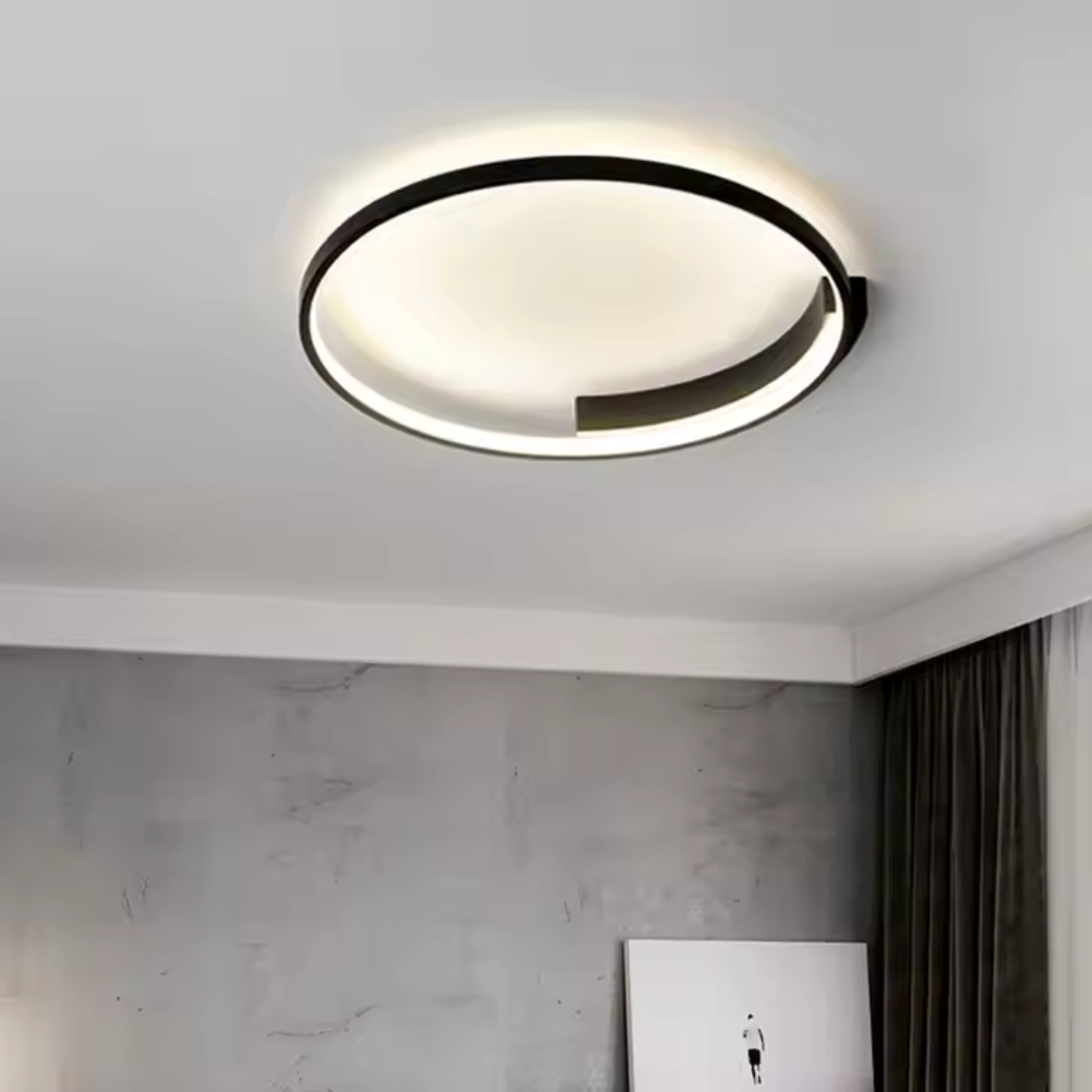 Lustra LED cu telecomanda LETIZIA, 33W, 1 Cerc, lumina Rece/Calda/Neutra, Dimabila, Negru