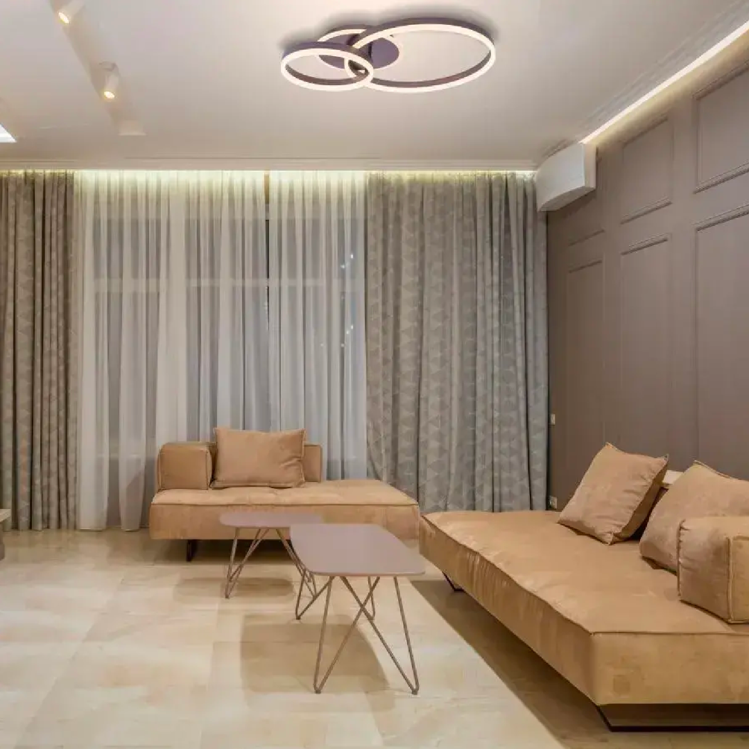 Lustra LED cu telecomanda ELISABETH, 72W, 2 Cercuri, lumina Rece/Calda/Neutra, Dimabila, Negru