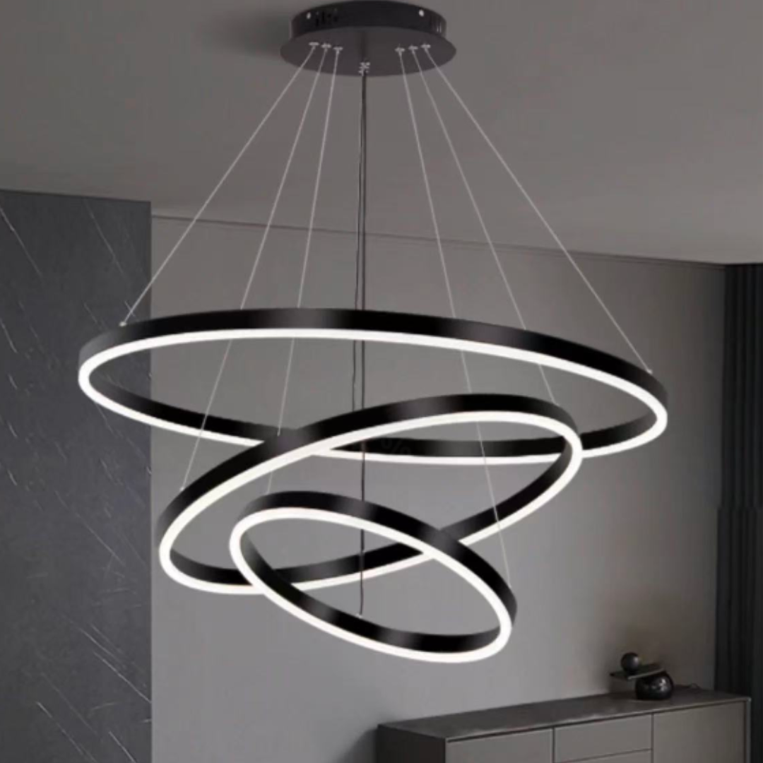 Lustra LED suspendata cu telecomanda Pagano, 46W, 4000K, 30x40x49.9cm, Negru, Inaltime Reglabila