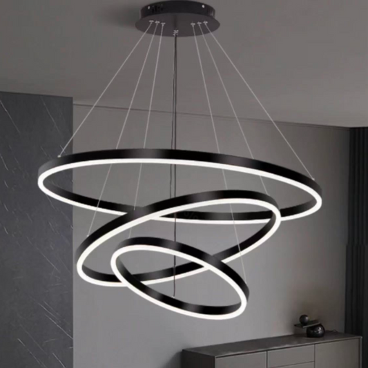 Lustra LED suspendata cu telecomanda Pagano, 46W, 4000K, 30x40x49.9cm, Negru, Inaltime Reglabila