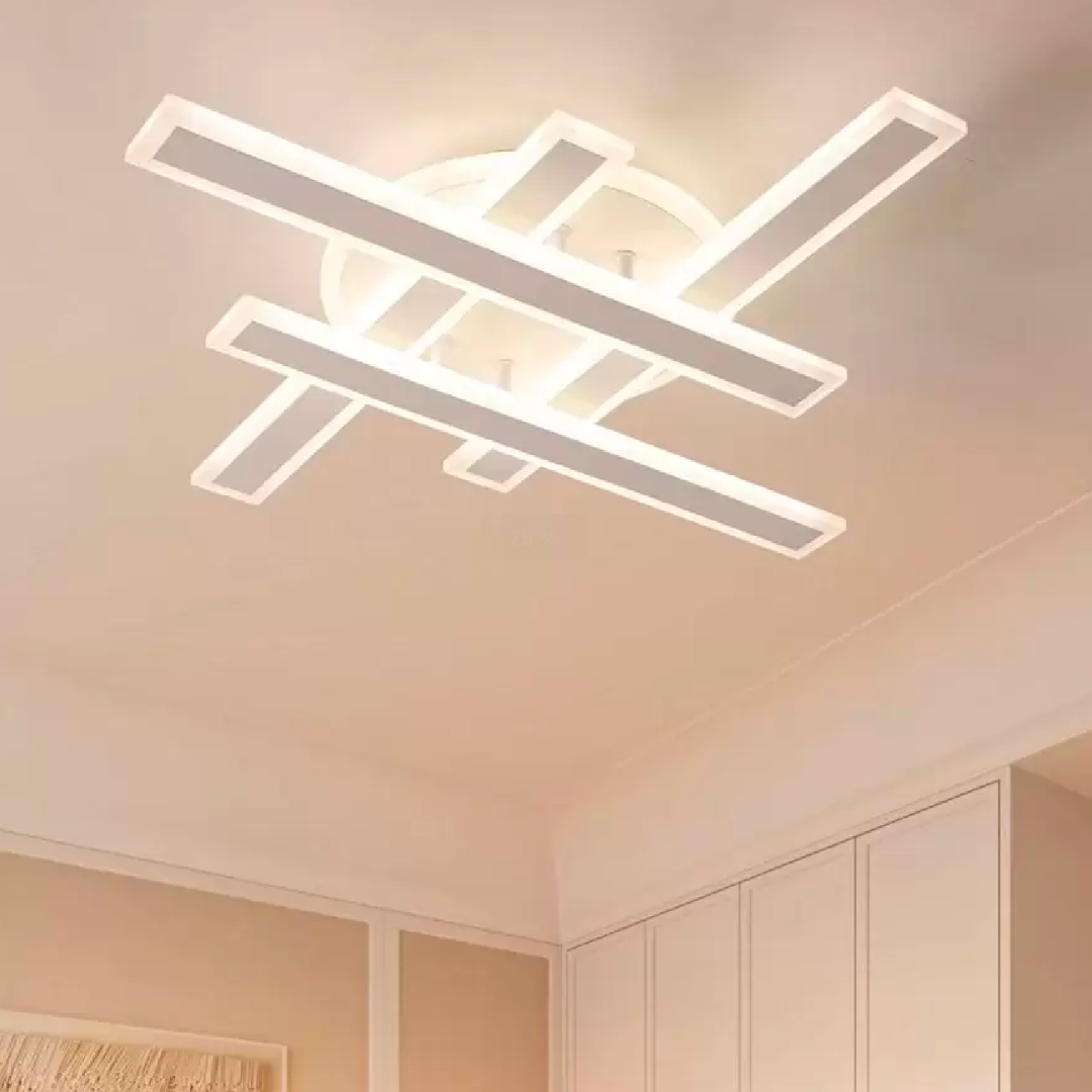 Lustra LED cu telecomanda SHAWN, Liniara, 85W, lumina Rece/Calda/Neutra, Dimabila, Alb