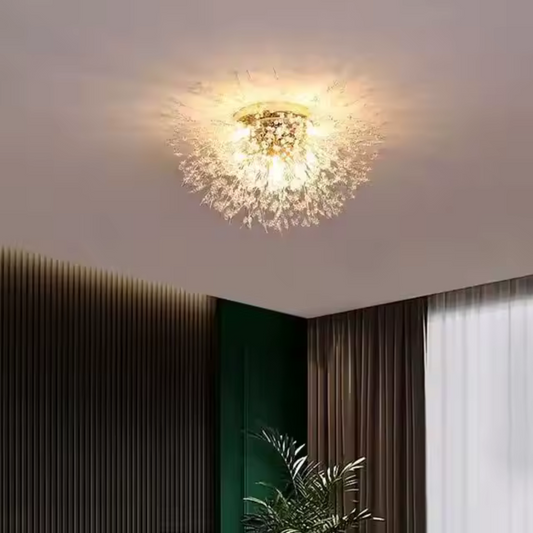 Candelabru Cristal RONDO Vivace, 6x G9, Diametru 49cm, Auriu Lucios