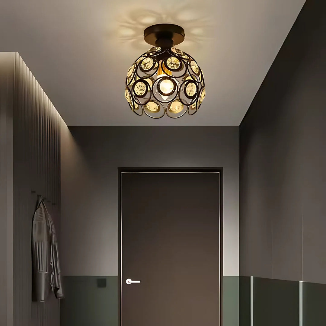 Lustra Rossi Cristal, 1*E27, Metal, Auriu