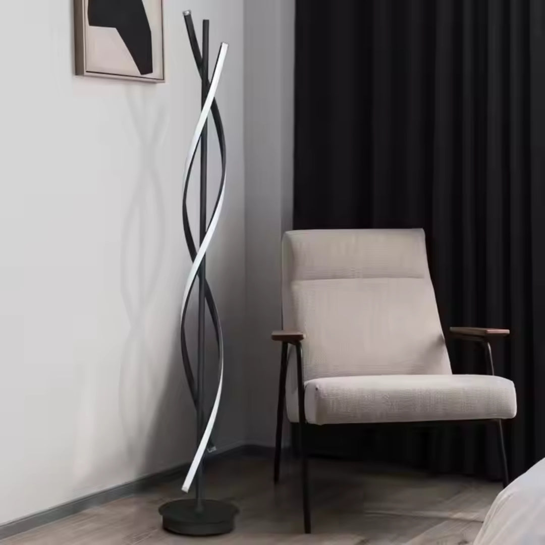 Lampadar LED Upsilon, 48W, 3000K/4000K/6000K, Metal si Acril, Negru