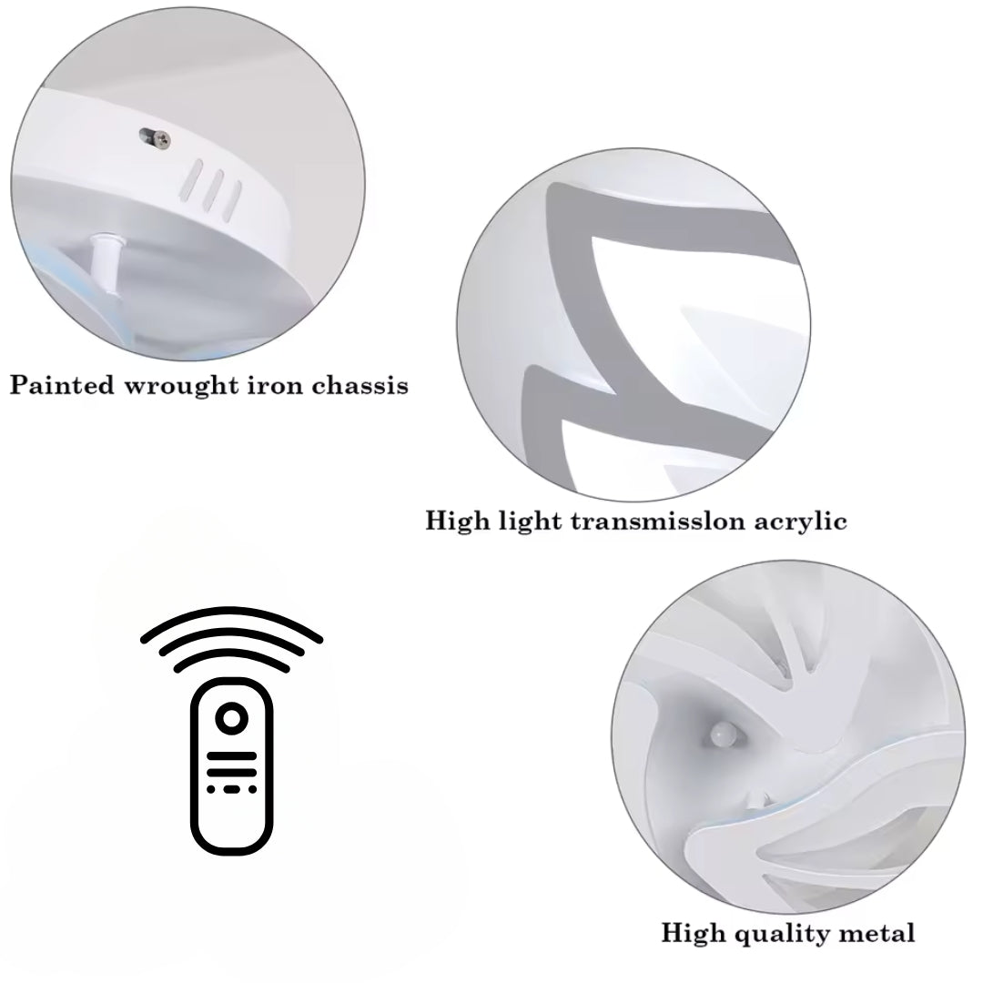 Lustra LED cu telecomanda LILY, 44W, 3 Elemente, lumina Rece/Calda/Neutra, Dimabila, Alb