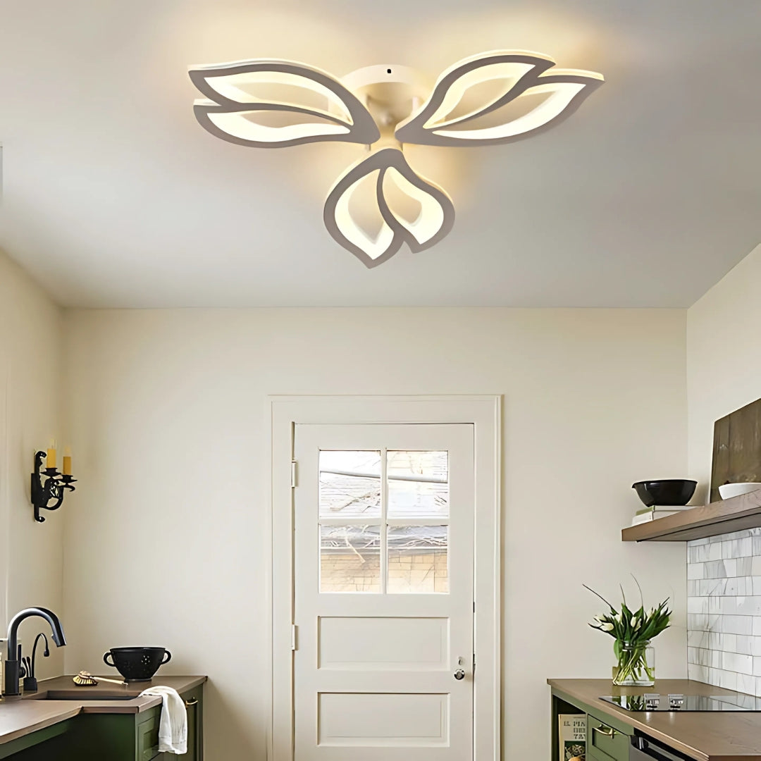 Lustra LED cu telecomanda LILY, 44W, 3 Elemente, lumina Rece/Calda/Neutra, Dimabila, Alb