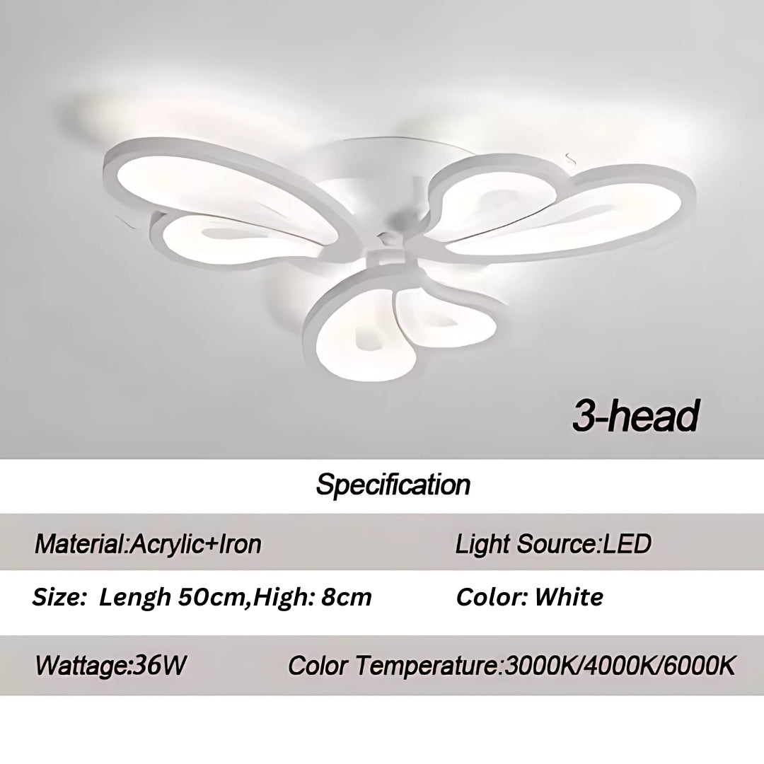 Lustra LED cu telecomanda BLOSSOM, 43W, 3 Petale, lumina Rece/Calda/Neutra, Dimabila, Alb