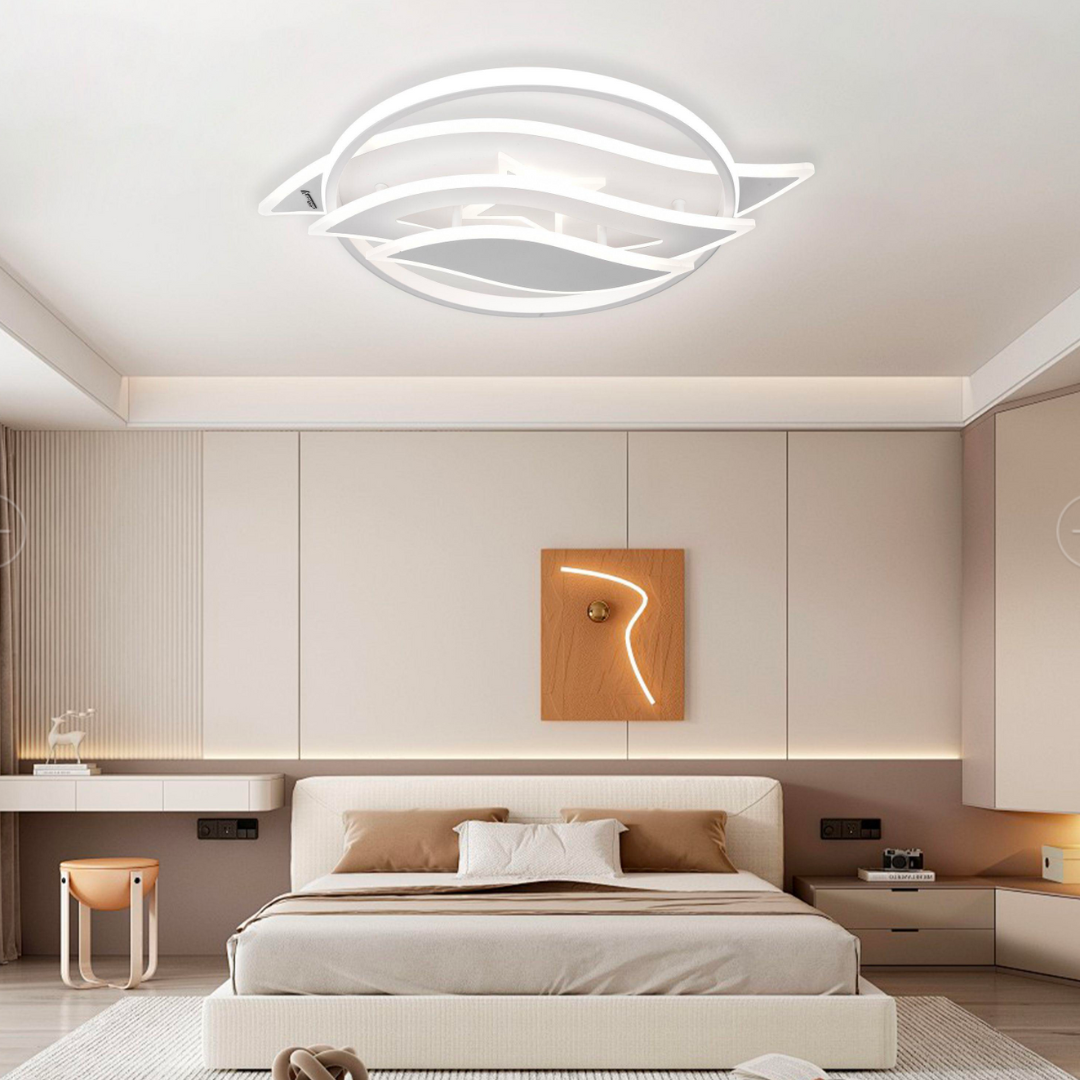 Lustra LED RGB cu Telecomanda Jarria Dimabila, Acril, RGB, Alb