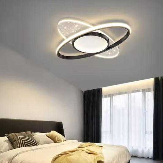 Lustra LED cu telecomanda VARIO OBLIQUO, 110W, Oval , lumina Rece/Calda/Neutra, Dimabila, Negru