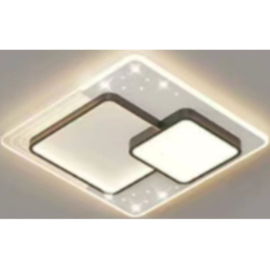 Lustra LED cu telecomanda VELURA NEROCCO, 125W, 3 Patrate, lumina Rece/Calda/Neutra, Dimabila, Negru