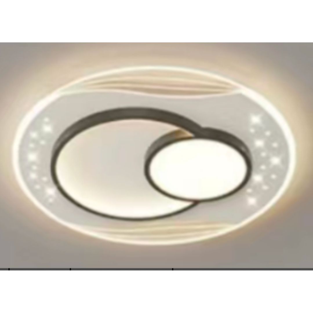 Lustra LED cu telecomanda VELURA SERPENTA, 125W, 3 Cercuri, lumina Rece/Calda/Neutra, Dimabila, Negru