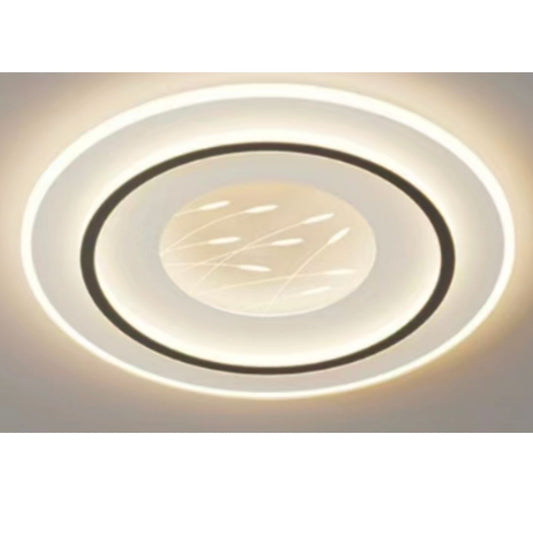 Lustra LED cu telecomanda LINEA ELEGANZA, 125W, 2 Cercuri, lumina Rece/Calda/Neutra, Dimabila, Negru