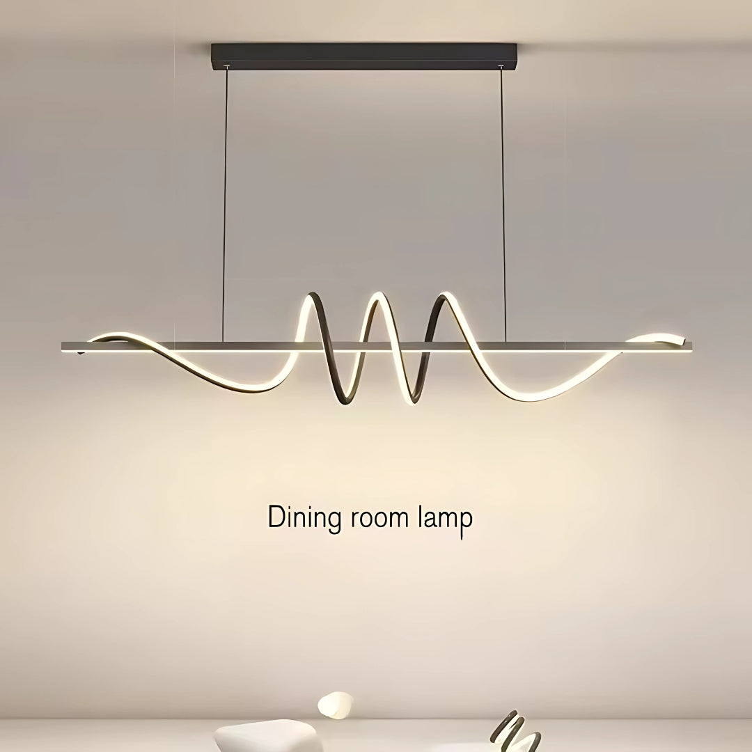 Lustra LED suspendata cu telecomanda RIBBON, 66W, Lumina Rece/Calda/Neutra, Dimabila, Negru, Inaltime Reglabila