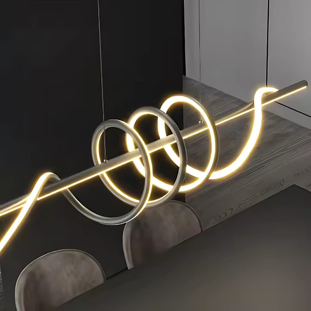 Lustra LED suspendata cu telecomanda RIBBON, 66W, Lumina Rece/Calda/Neutra, Dimabila, Negru, Inaltime Reglabila