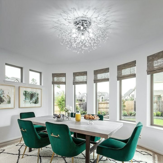 Candelabru Cristal RONDO Vivace, 5x G9, Diametru 40cm, Argintiu Lucios