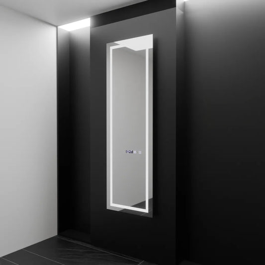 Oglinda LED Rectangulara, 45x140cm, Giulia Senzor Radar Marcello, Sistem Dezaburire, Ceas & Termometru, Dimabila, Dressing Couture