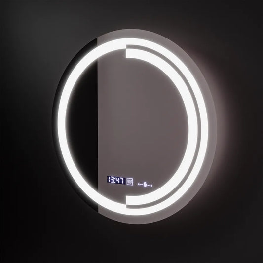Oglinda LED Rotunda, 60cm, Senzor MotionGlow Consuel Marcello, Sistem Dezaburire, Ceas & Termometru, Dimabila