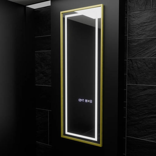 Oglinda LED Rectangulara, 45x140cm, Elena Senzor Radar Marcello, Sistem Dezaburire, Ceas & Termometru, Dimabila, Dressing Couture