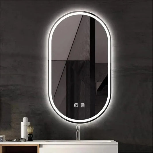 Oglinda LED Ovala 50x80 Velara Touch Sistem Dezaburire, Dimabila