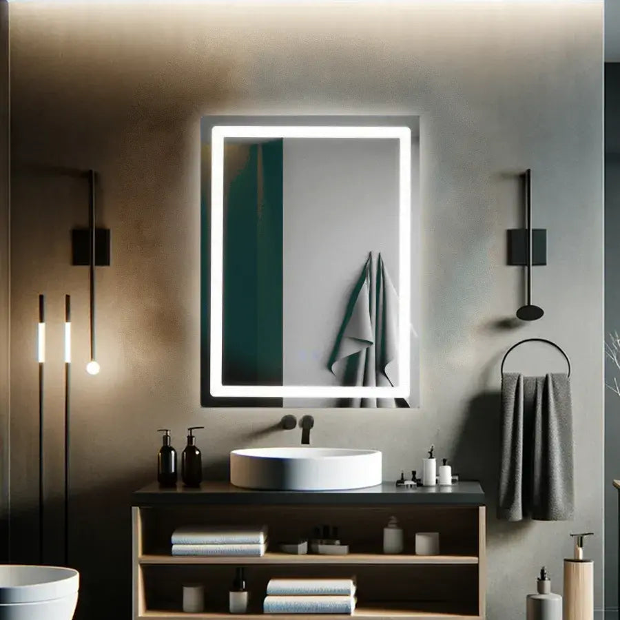 Oglinda LED Rectangulara, 60x80cm, Edge LUMINOUS Touch, Sistem Dezaburire