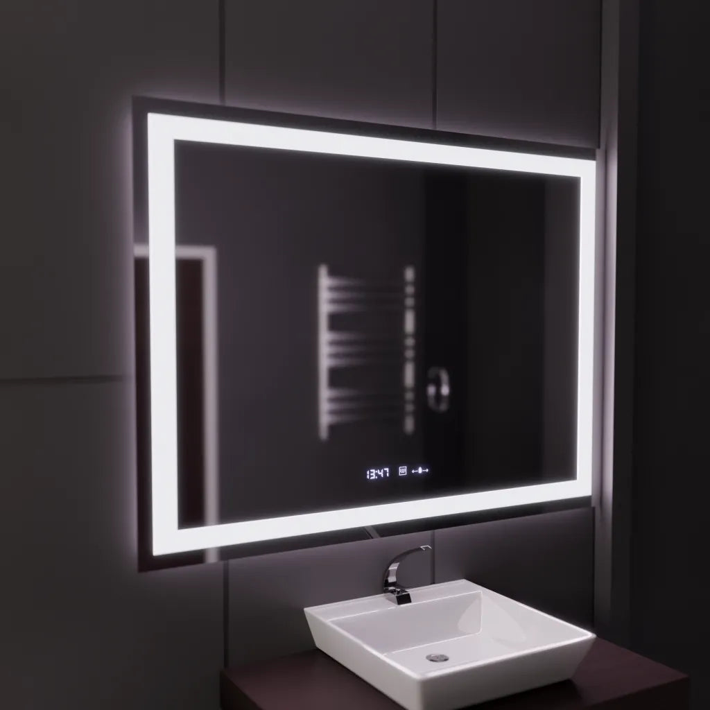 Oglinda LED Rectangulara 120x80cm Vérité MotionGlow Marcello, Sistem Dezaburire, Ceas & Termometru, Dimabila