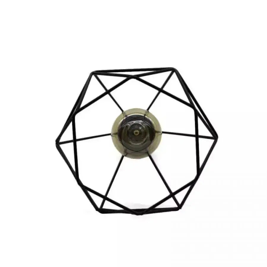Lustra Forma Diamant, STRUKTUR, 3xE27, Negru, Metal