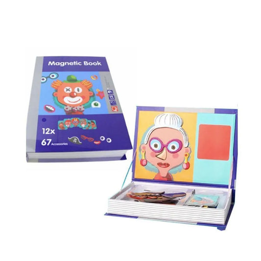 Puzzle tip Carte Magnetica Claunul Hazliu, 67 Piese si 12 Carduri, Multicolor