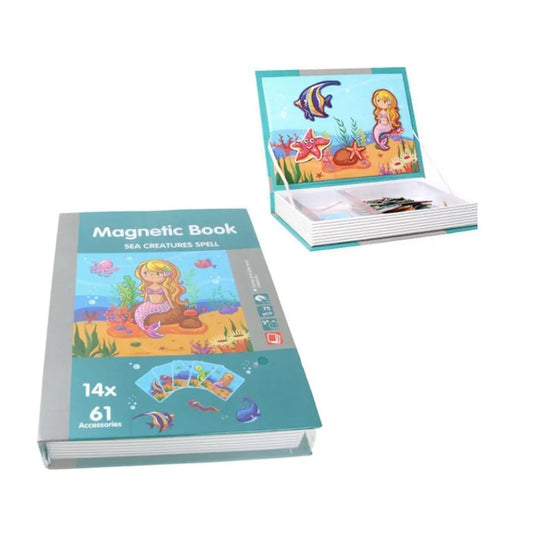 Puzzle tip Carte Magnetica cu Printesa Marilor, 61 Piese si 14 Carduri, Multicolor