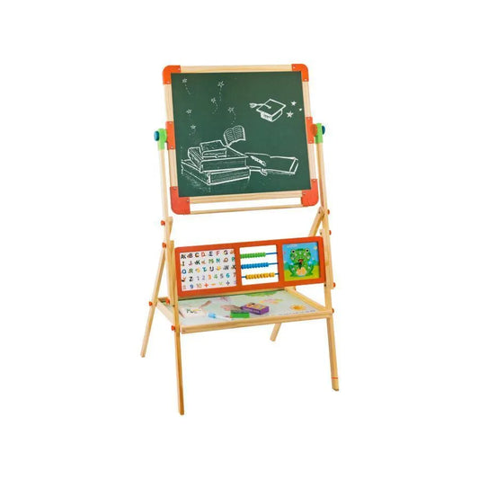 Tabla Magntica Scolara Educativa Multifunctionala, 12 Crete Colorate, Lemn si Plastic