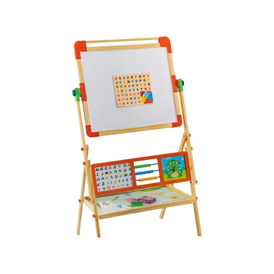 Tabla Magntica Scolara Educativa Multifunctionala, 12 Crete Colorate, Lemn si Plastic