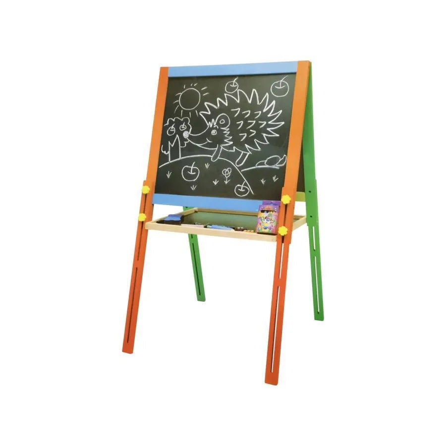 Tabla Scolara Dubla cu Numere si Litere, 12 Crete Colorate, Lemn si Plastic