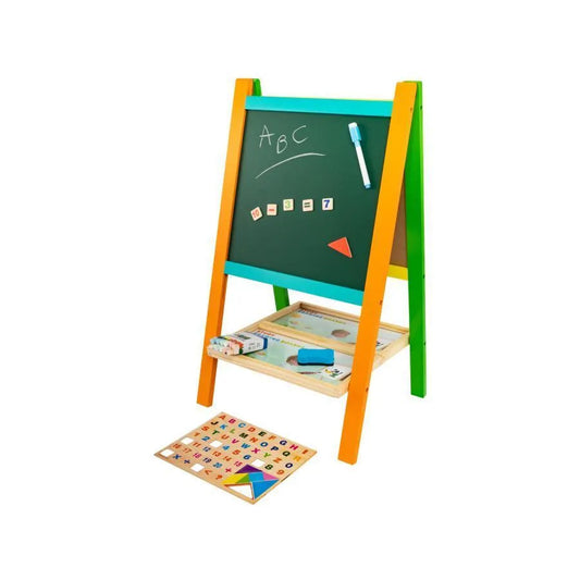 Tabla Scolara Educativa Multifunctionala, 12 Crete Colorate, Lemn