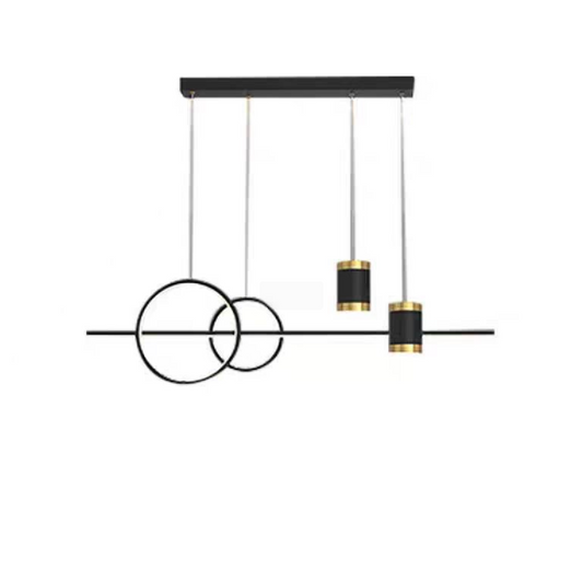 Lustra LED suspendata cu telecomanda PAULINA, 74W, lumina Rece/Calda/Neutra, Dimabila, Negru, Inaltime Reglabila