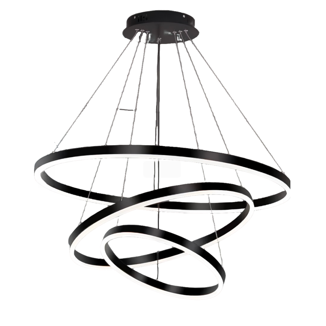 Lustra LED suspendata cu telecomanda Pagano, 46W, 4000K, 30x40x49.9cm, Negru, Inaltime Reglabila